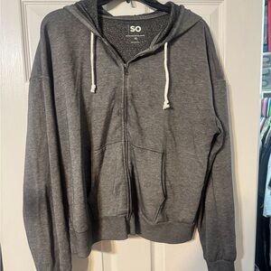 SO Women's Gray Zip-Up Hoodie